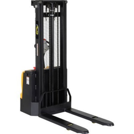 VESTIL Fully Powered Double Mast Stacker S-118-FF-DM w/ Fixed Forks and Straddle Legs - 2200 Lb. Capacity S-118-FF-DM